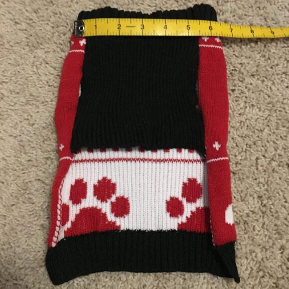 Black Quilted 'Fetch' Dog Hoodie + Doggy Paw Knit Sweater - Picture 4 of 13